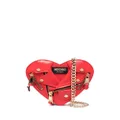 Moschino heart-shape moto shoulder bag - Red