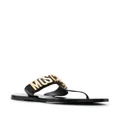 Moschino logo-plaque flat sandals - Black