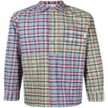 Marni patchwork check-print oversized shirt - Blue