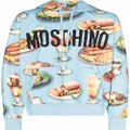 Moschino Diner Group-print hoodie - Blue