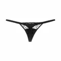 Fleur Of England Kittie lace-panelled thong - Black
