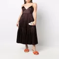 Alex Perry V-neck pleated dress - Brown