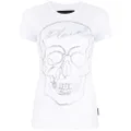 Philipp Plein skull motif rhinestone-embellished T-shirt - White