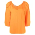 Stella McCartney cropped puff-sleeve blouse - Orange