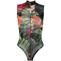Philipp Plein floral sleeveless bodysuit - Black