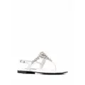 Philipp Plein crystal-skull flat sandals - White