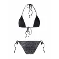 Philipp Plein crystal-embellished monogram bikini - Black