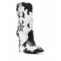 Philipp Plein star print Cowboy boots - Black