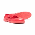 Mini Melissa round-toe buckle ballerina shoes - Red