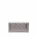 CHANEL Pre-Owned 2007 Mademoiselle diamond-quilted wallet - Silver