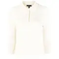 rag & bone Pacey ribbed-knit polo top - Neutrals
