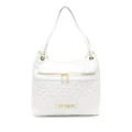 Love Moschino logo-plaque quilted tote bag - White