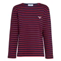 Prada triangle-logo striped long-sleeved T-shirt - Red