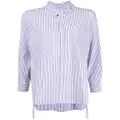 izzue ruched striped shirt - Purple