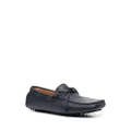 Emporio Armani bow-detail leather loafers - Blue