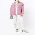 MSGM fringe check-print jacket - Pink
