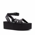 Moschino logo-print strap sandals - Black