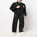 Roberto Cavalli logo-patch bomber jacket - Black