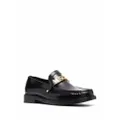 Moschino logo-letterins leather loafers - Black