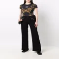Versace Jeans Couture buckle-detail flared trousers - Black