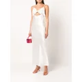Fleur Du Mal bow-embellished silk slip dress - White
