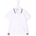 Thom Browne Kids short sleeve cotton polo shirt - White