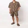 Nanushka striped elasticated shorts - Brown