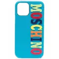 Moschino letter-patch iPhone 12/12 Pro case - Blue