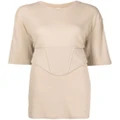 Dion Lee corset-detail tunic top - Brown