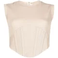 Dion Lee fine-ribbed corset tank top - Brown