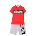 Moschino Kids logo-print short tracksuit set - Red
