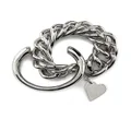 Rabanne heart-pendant chain-link bracelet - Silver