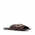 Tod's buckle-detail woven slides - Brown