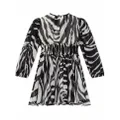 Dolce & Gabbana Kids flared zebra-print dress - Black