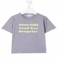 Bonpoint slogan-print short-sleeve T-shirt - Grey