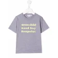 Bonpoint slogan-print short-sleeve T-shirt - Grey