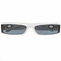 Linda Farrow Mya rectangle-frame sunglasses - White