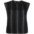Stella McCartney lurex striped sleeveless blouse - Black