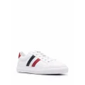 Moncler side-stripe leather sneakers - White