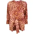 Stella McCartney cheetah print knotted mini dress - Pink