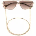 Gucci Eyewear oversized square-frame sunglasses - Gold