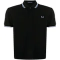 Fred Perry embroidered-logo short-sleeved polo shirt - Black