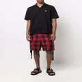 sacai check-print belted cargo shorts - Red