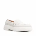 AGL perforated-design platform loafers - White