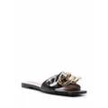 Stella McCartney Falabella chain-embellished flat sandals - Black