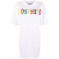 Moschino logo-print T-shirt dress - White