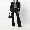 Saint Laurent pleat-detail flared tailored trousers - Black