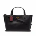 Coach tag-detail leather tote bag - Black