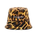 Stella McCartney 2001-logo leopard-print bucket hat - Yellow