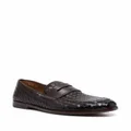 Doucal's woven leather penny loafers - Brown